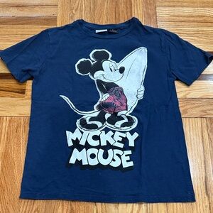 Zara Mickey Mouse Navy Blue Kids T-Shirt size 9